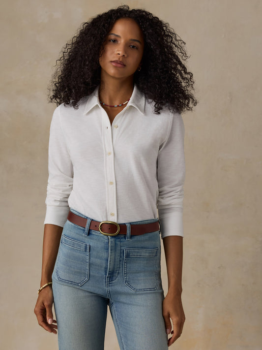Sunwashed Knit Shirt - White