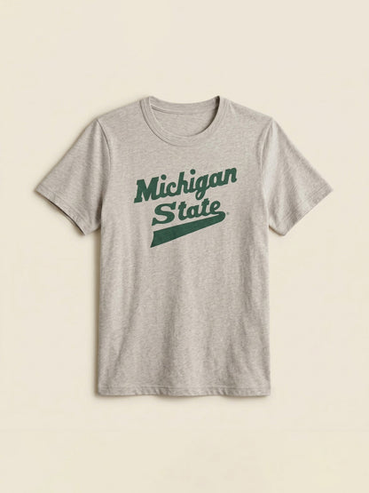 Michigan State Sunwashed Essential Tee - Dune Grey Heather