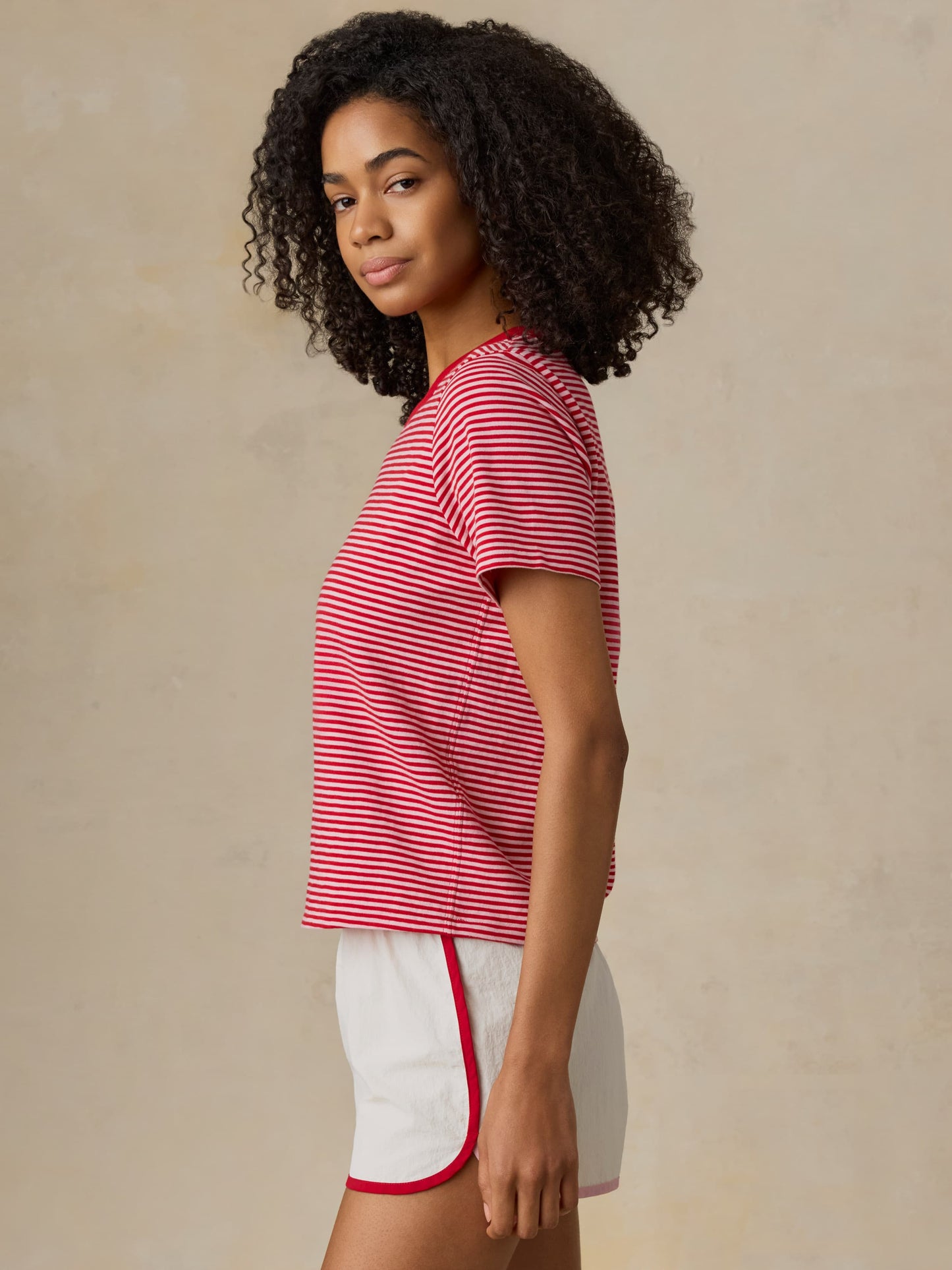 Sunwashed Regenerative Tee - Fuchsia Stripe