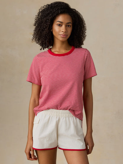 Sunwashed Regenerative Tee - Fuchsia Stripe
