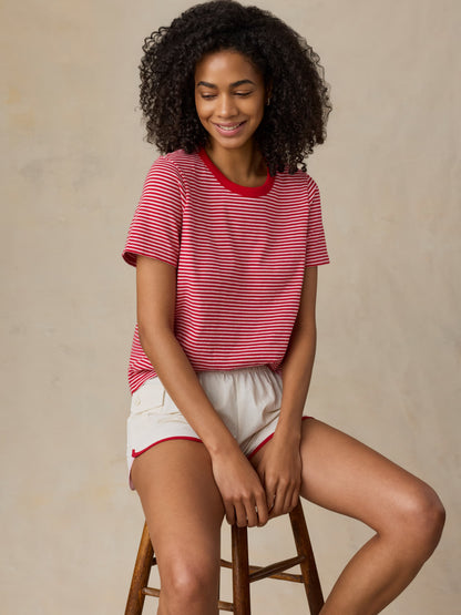 Sunwashed Regenerative Tee - Fuchsia Stripe