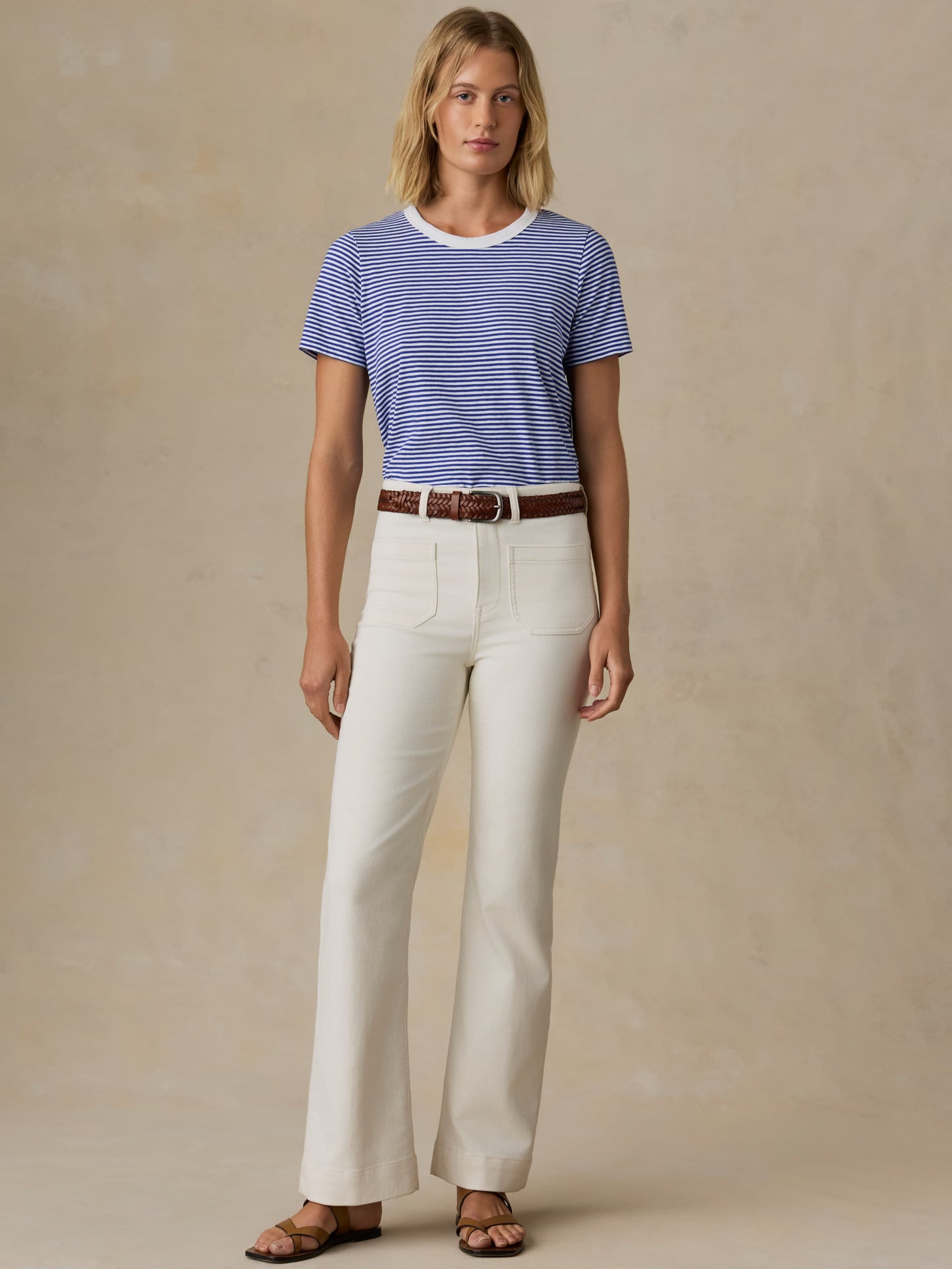 Sunwashed Regenerative Tee - Cobalt Stripe