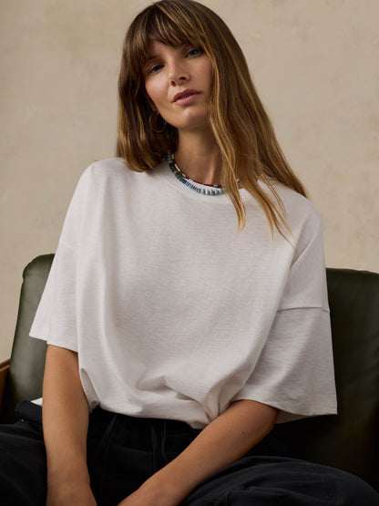 Sunwashed Boyfriend Tee - White