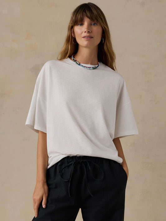 Sunwashed Boyfriend Tee - White
