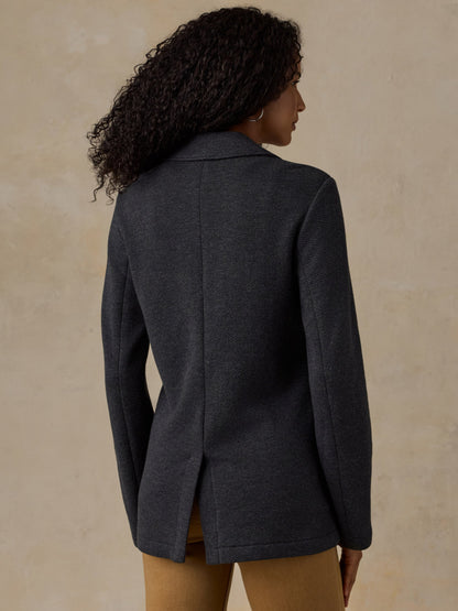 Inlet Knit Blazer - Black Sky Melange