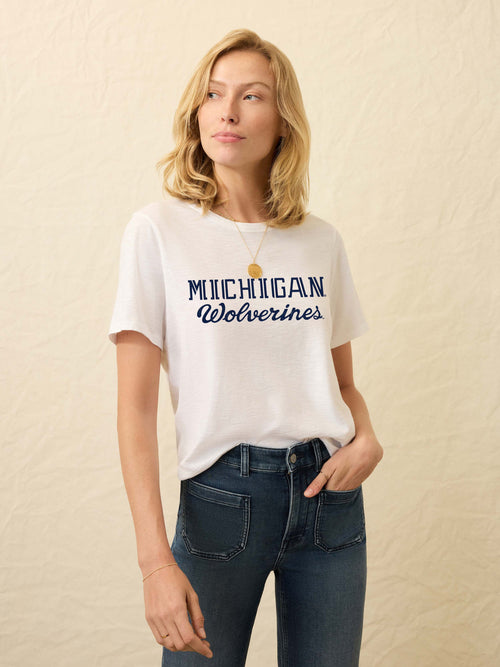 University of Michigan Sunwashed Essential Tee - White