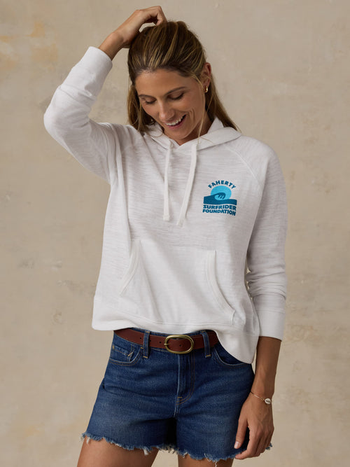 Faherty x Surfrider Sunwashed Organic Hoodie - White