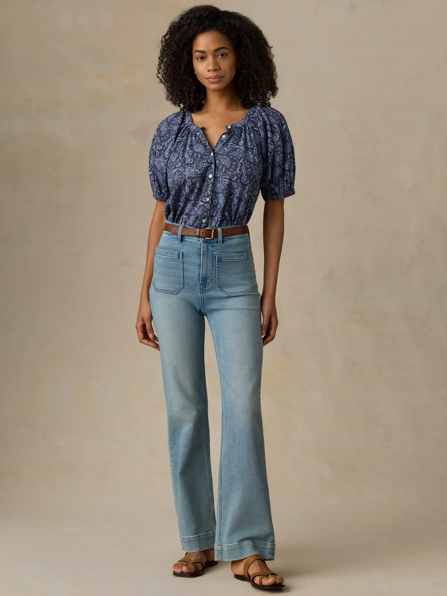 Voile Lettie Top - Blue Moon Petals