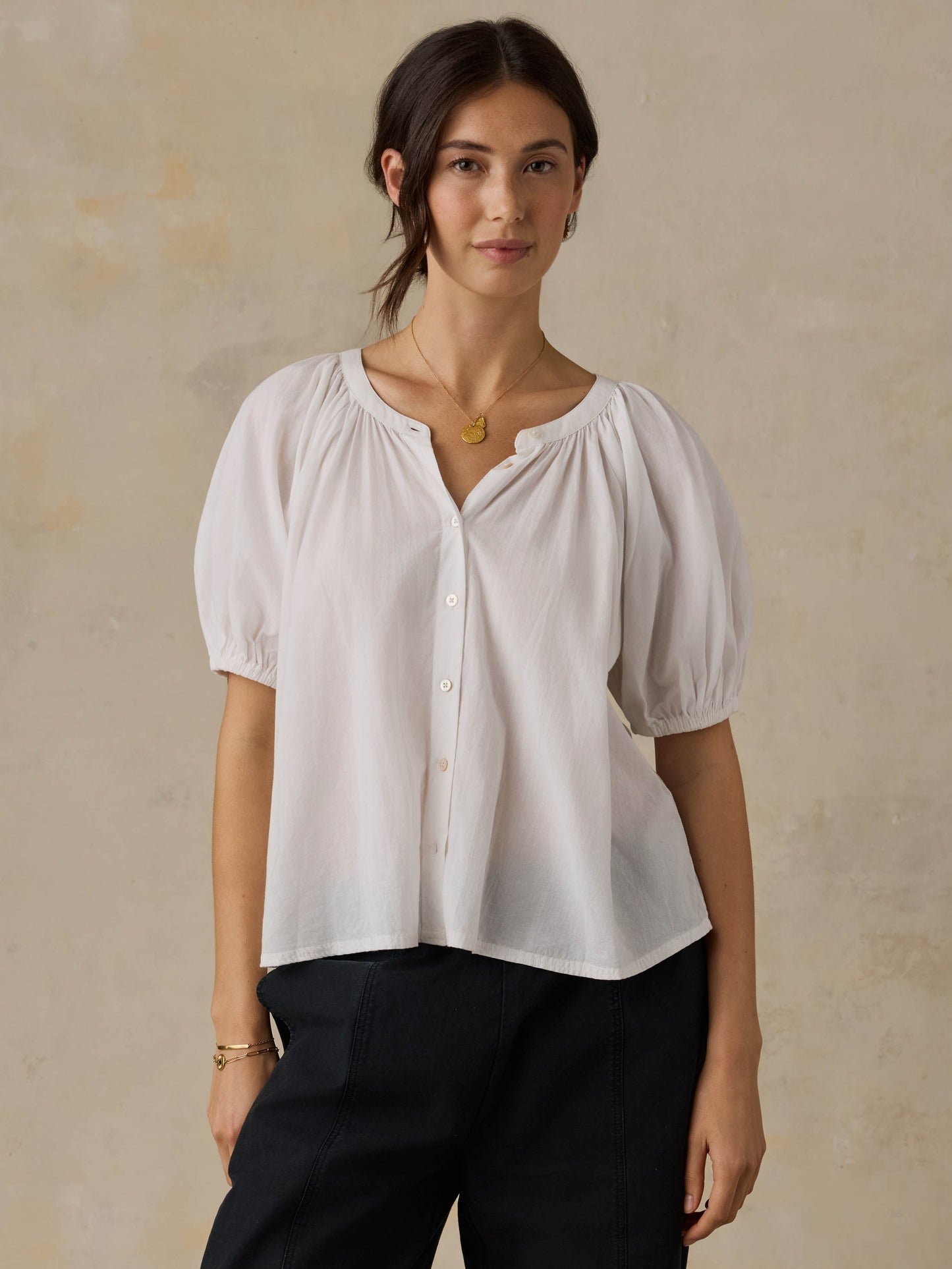 Voile Lettie Top - White