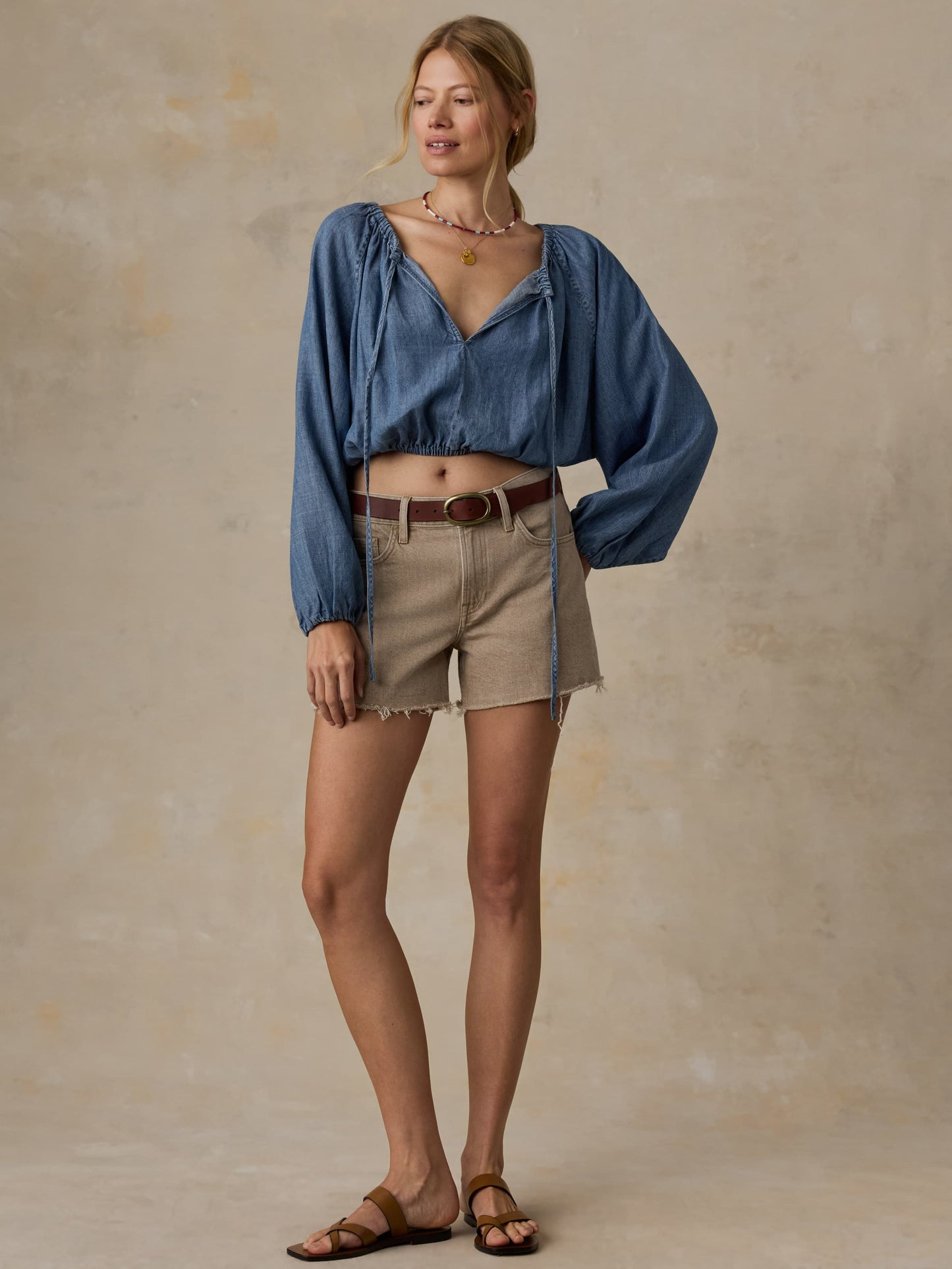 Tried & True Chambray Nera Top - River Mist Wash