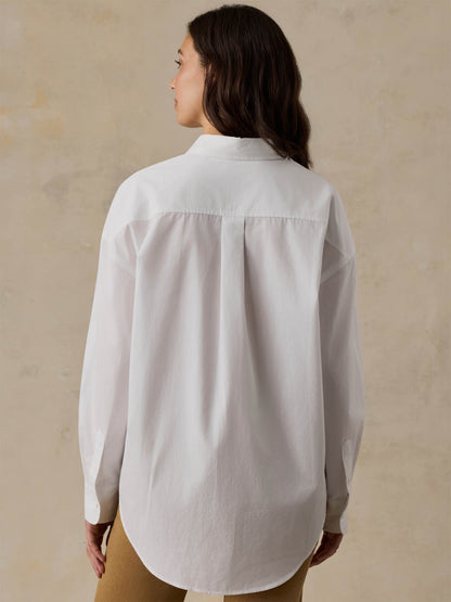 Coastal Poplin Relaxed Shirt - White