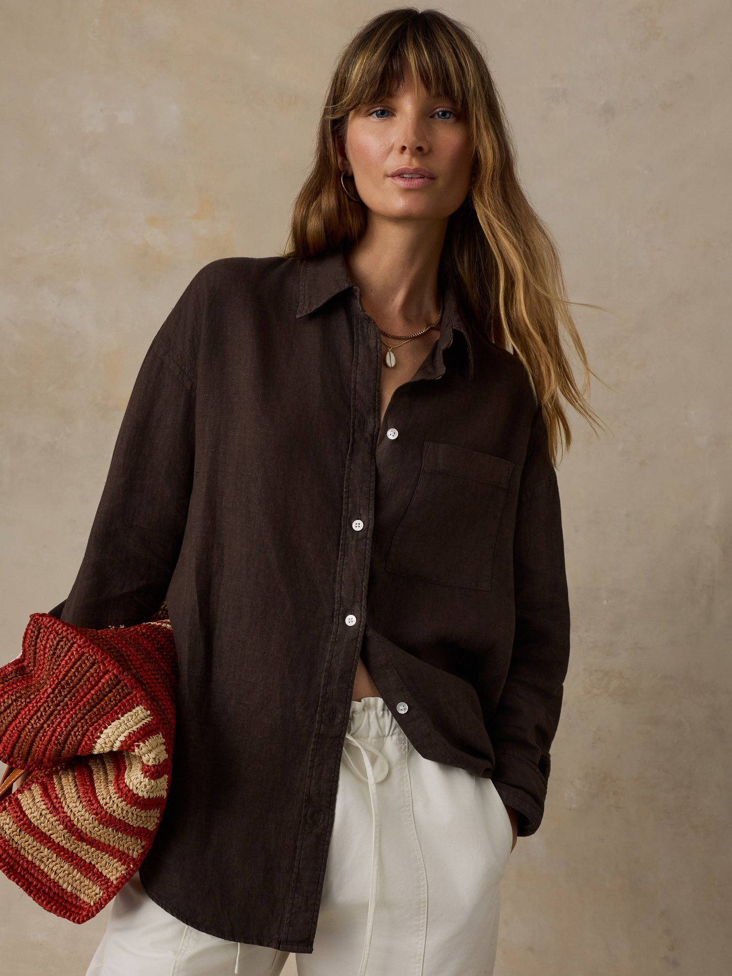Laguna Linen Relaxed Shirt - Demitasse