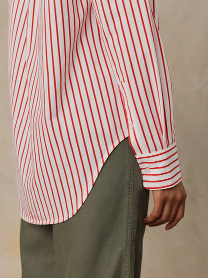 Coastal Poplin Relaxed Shirt - Summer Sail Stripe