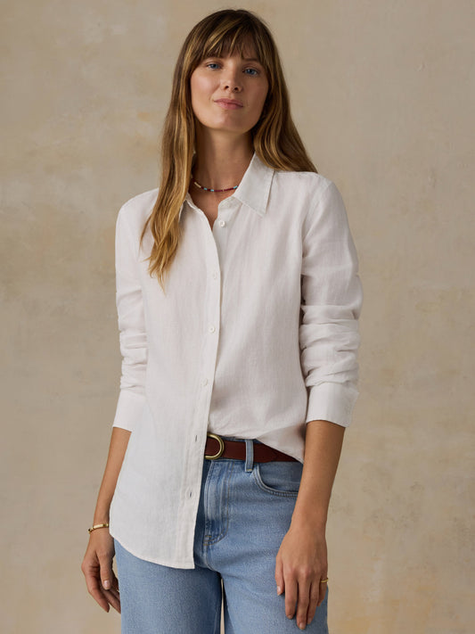 Laguna Linen Classic Shirt - White