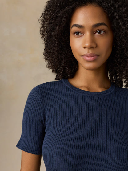 Miramar Linen Mini Rib Tee - Spellbound