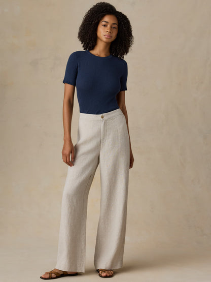 Miramar Linen Mini Rib Tee - Spellbound