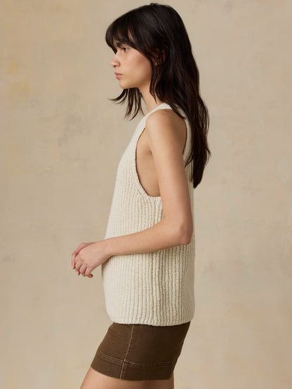 Hamptons Sweater Tank - Cream