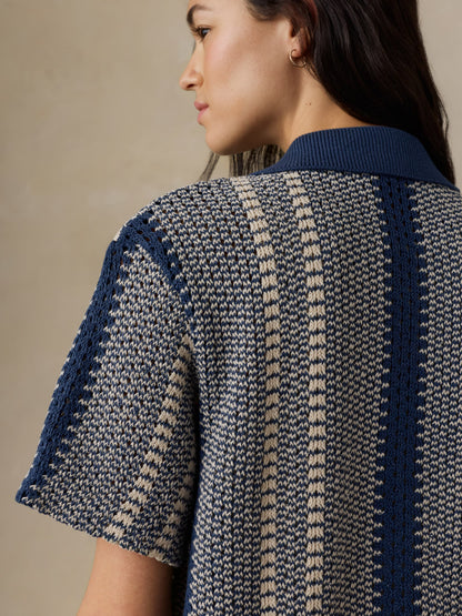 Seacoast Crochet Relaxed Camp Shirt - Sailor Stitch