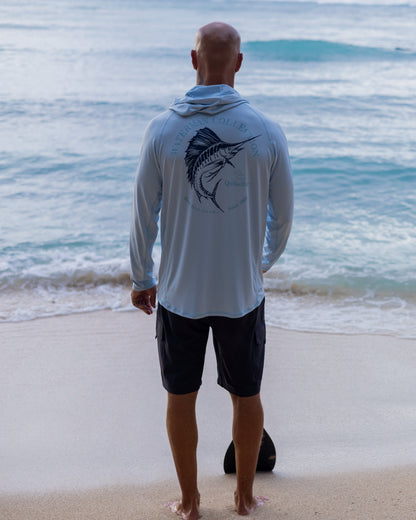 Waterman Marley Hooded Long Sleeve UPF 50 Surf Shirt - Skyway