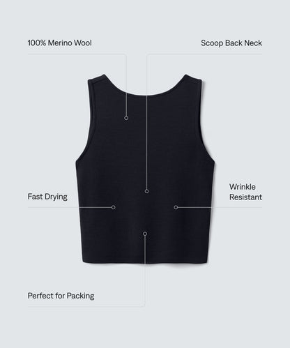 Women's Merino Cropped Tank
