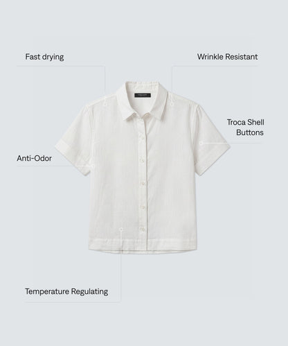Women's Merino Linen Short Sleeve Shirt