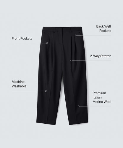 Women's Wide Leg Merino Travel Trouser