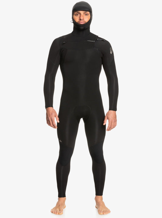 4/3mm Everyday Sessions Hooded GBS Chest Zip Wetsuit - Black