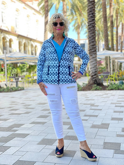 MELINA BLUE FULL ZIPPER