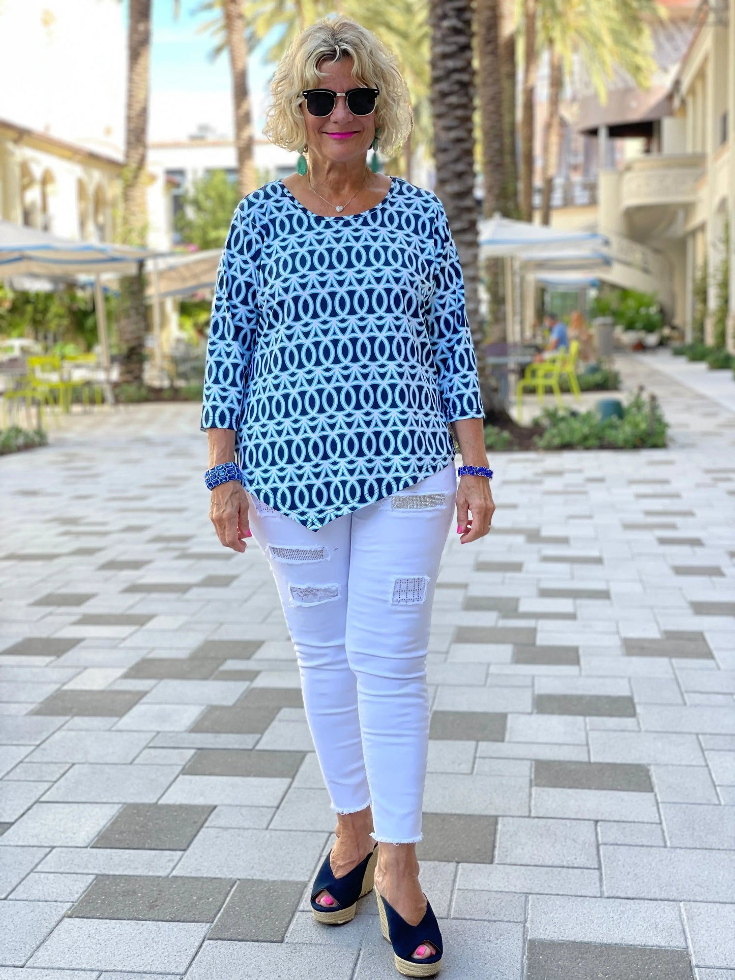 MELINA BLUE ASYMMETRIC TOP