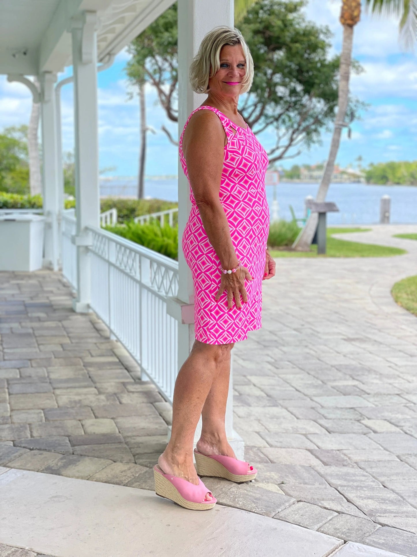 PINK DIAMONDS HALTER DRESS