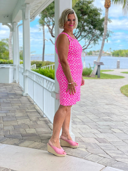 PINK DIAMONDS HALTER DRESS