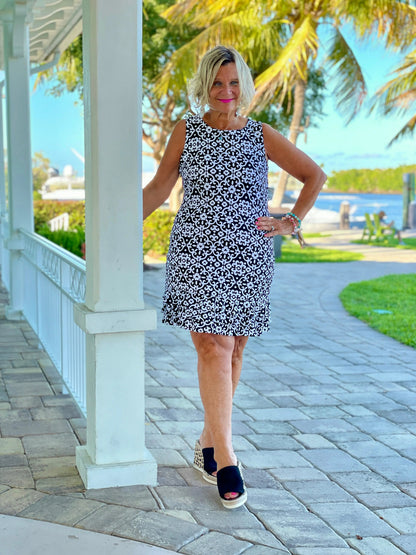 NAPLES DAY SHIFT RUFFLE DRESS