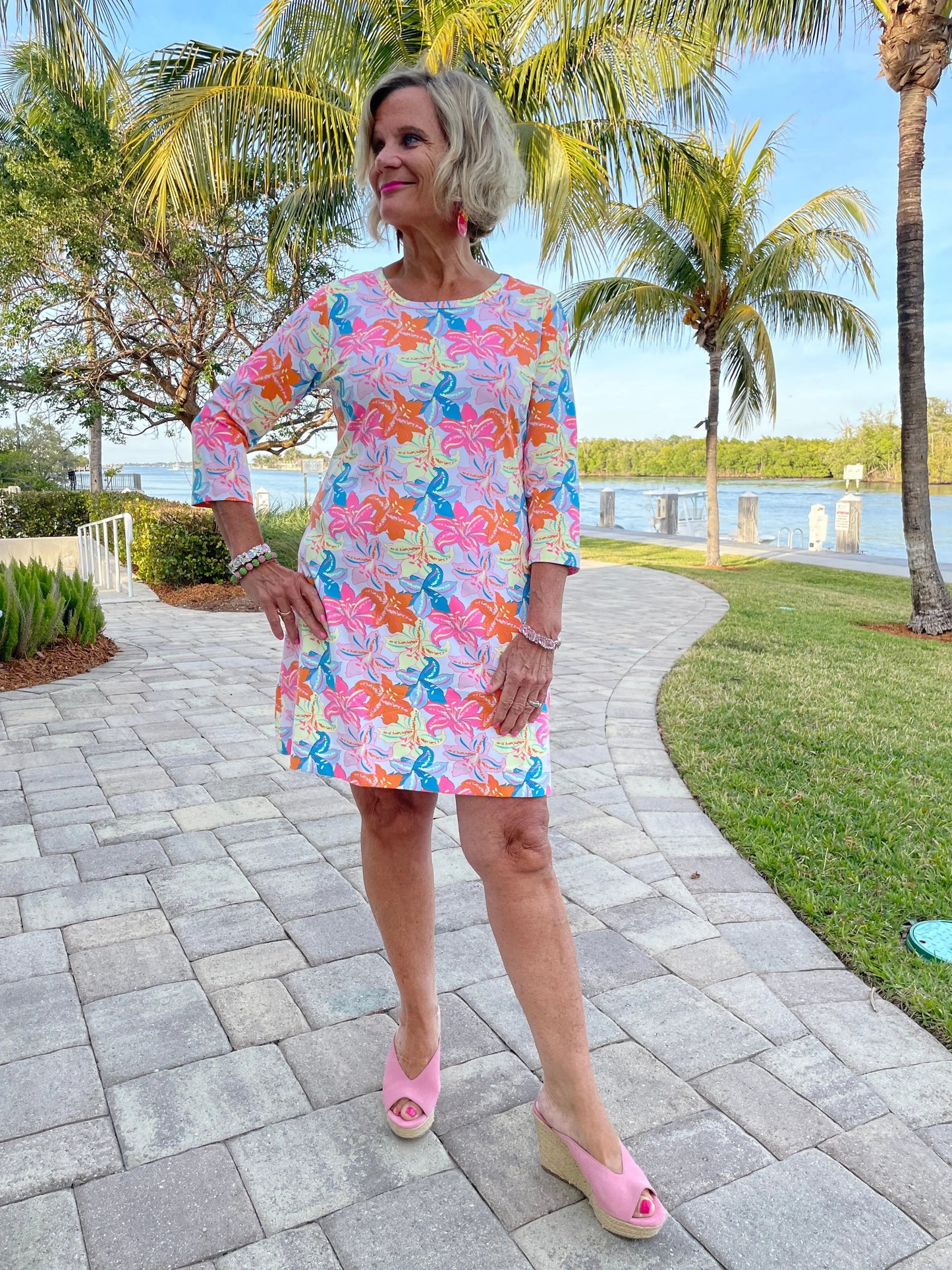 PALM BEACH GARDEN SLEEVE DRESS