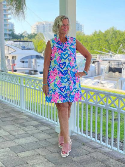 SECRET LOVE HEARTS RUFFLE DRESS