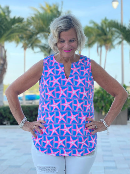 PINK STARFISH BEACH SLEEVELESS