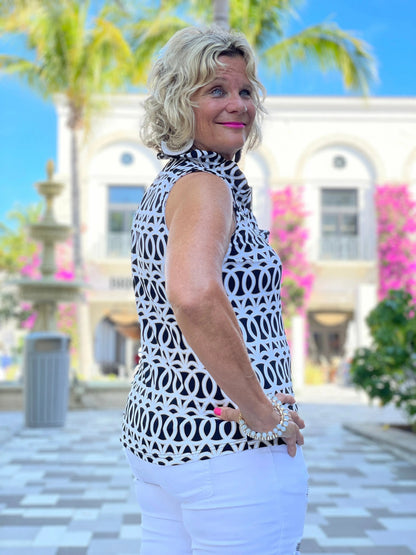 SANDBAR SLEEVELESS RUFFLE TOP