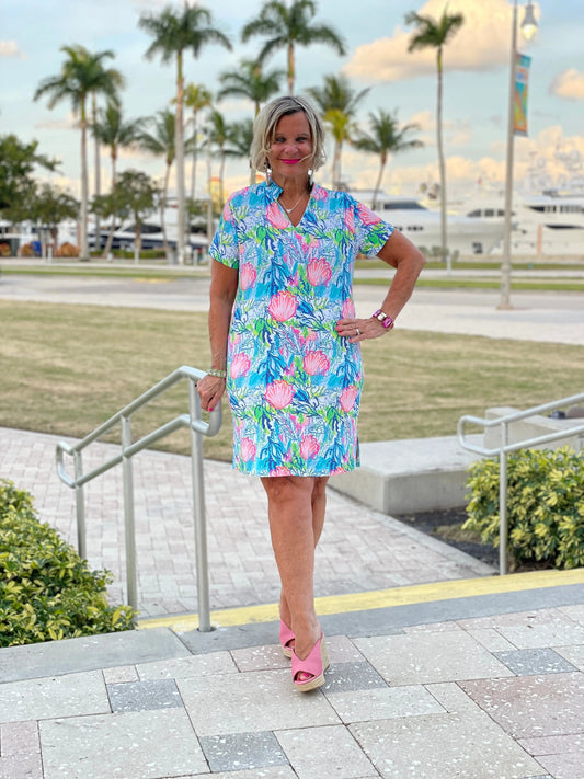 SEASHELL SHORT SLEEVE DRESS