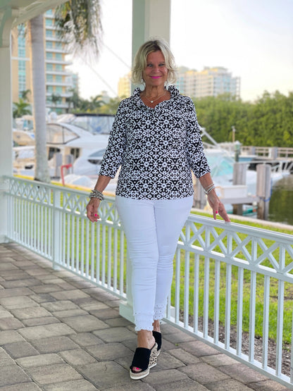 NAPLES DAY RUFFLE TOP