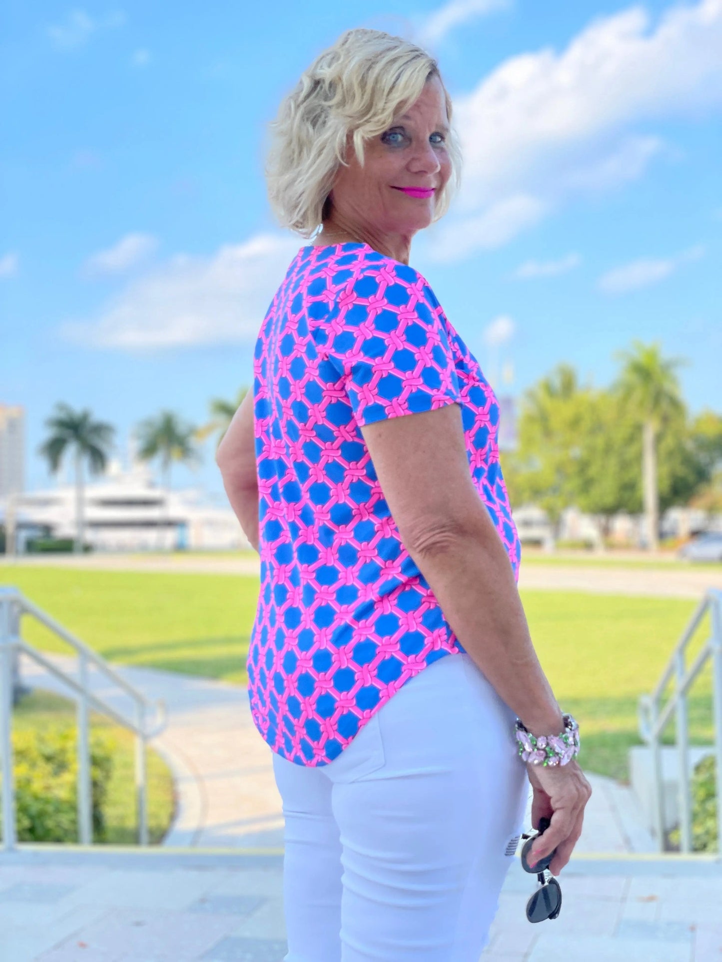 PINK SPADE SHORT SLEEVE TOP