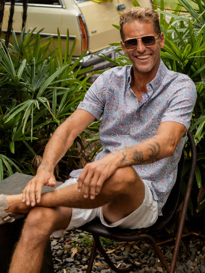 Short-Sleeve Breeze Shirt - Antique Berry Floral