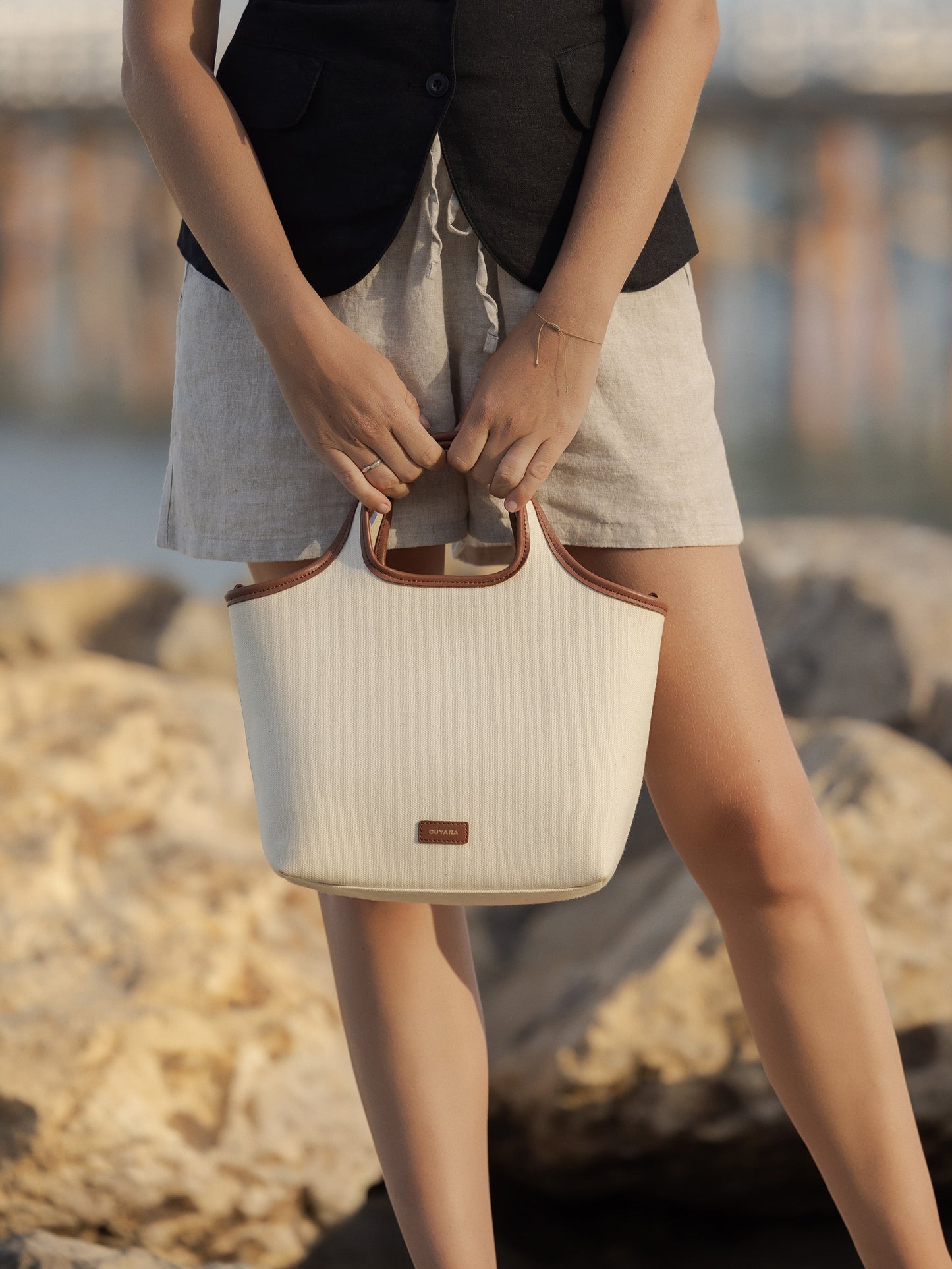 Cuyana For Faherty Canvas Mini System Tote - Natural
