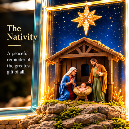 ✝️ Jesus Story Cross Night Light – 6 Scenes of Faith & Inspiration