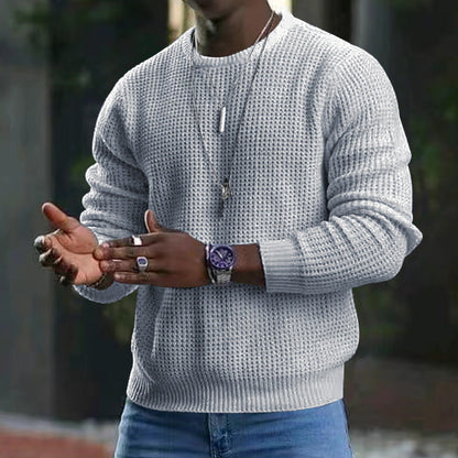 Men’s Classic Crewneck Sweater – Soft Long-Sleeve Pullover with Ribbed Trim