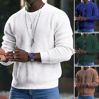 Men’s Classic Crewneck Sweater – Soft Long-Sleeve Pullover with Ribbed Trim