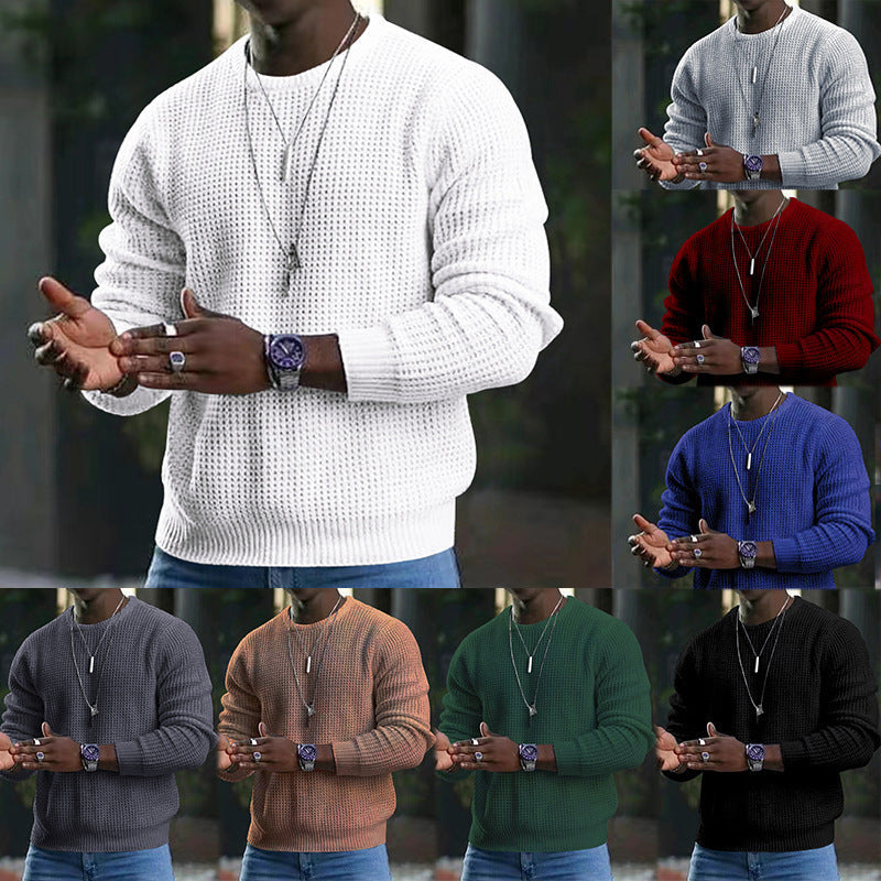 Men’s Classic Crewneck Sweater – Soft Long-Sleeve Pullover with Ribbed Trim