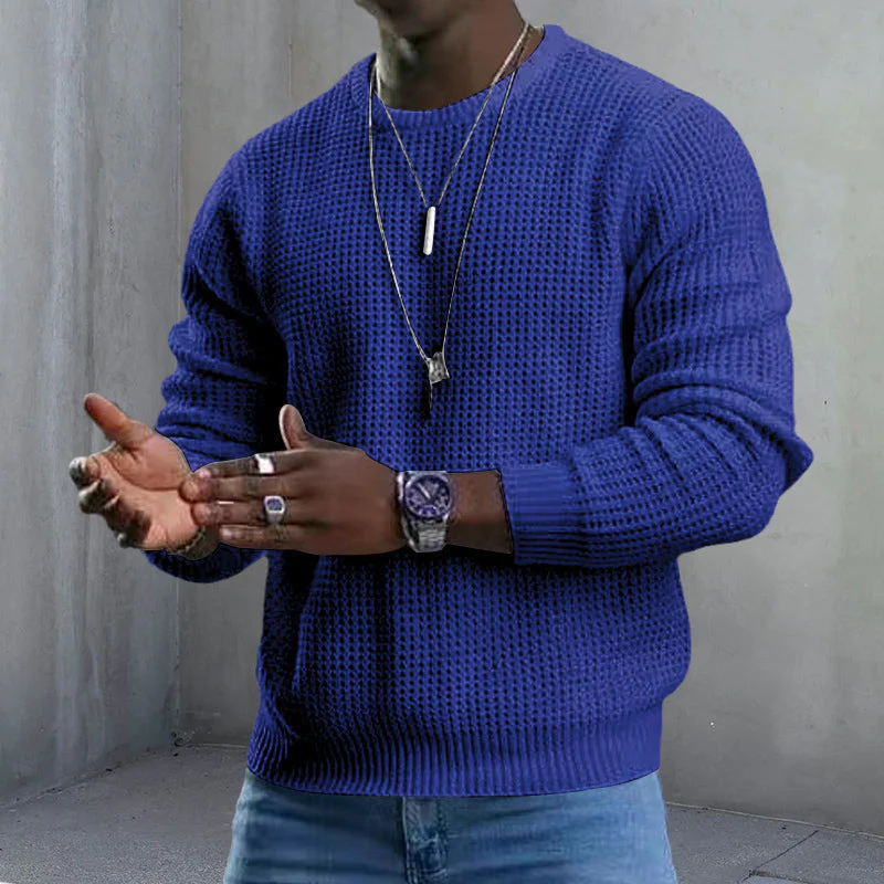 Men’s Classic Crewneck Sweater – Soft Long-Sleeve Pullover with Ribbed Trim