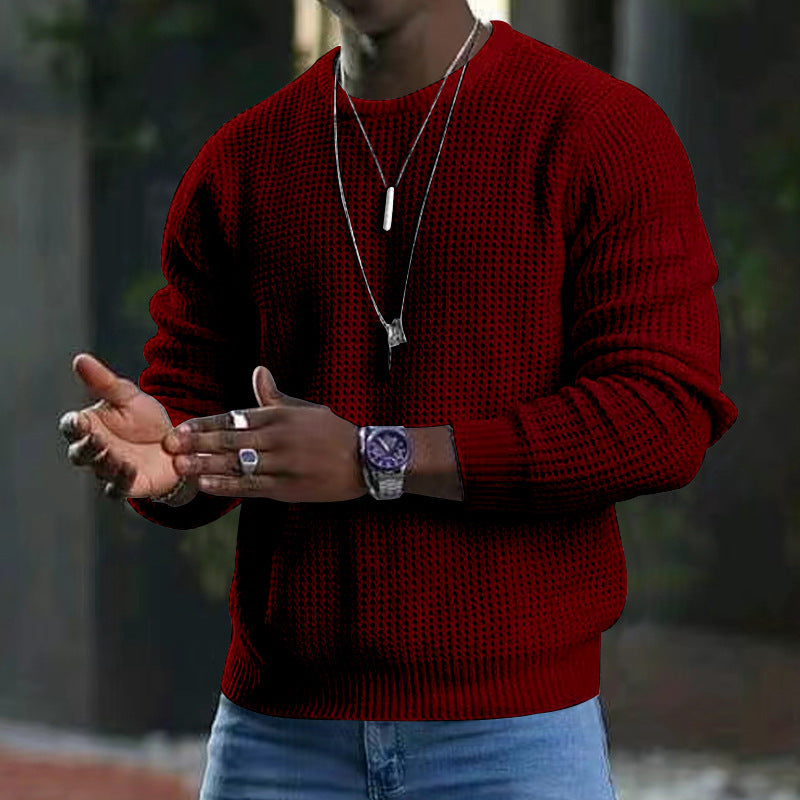 Men’s Classic Crewneck Sweater – Soft Long-Sleeve Pullover with Ribbed Trim