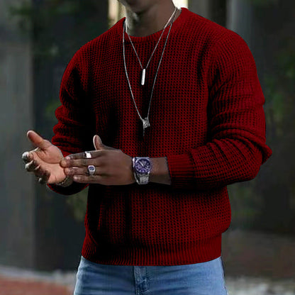 Men’s Classic Crewneck Sweater – Soft Long-Sleeve Pullover with Ribbed Trim