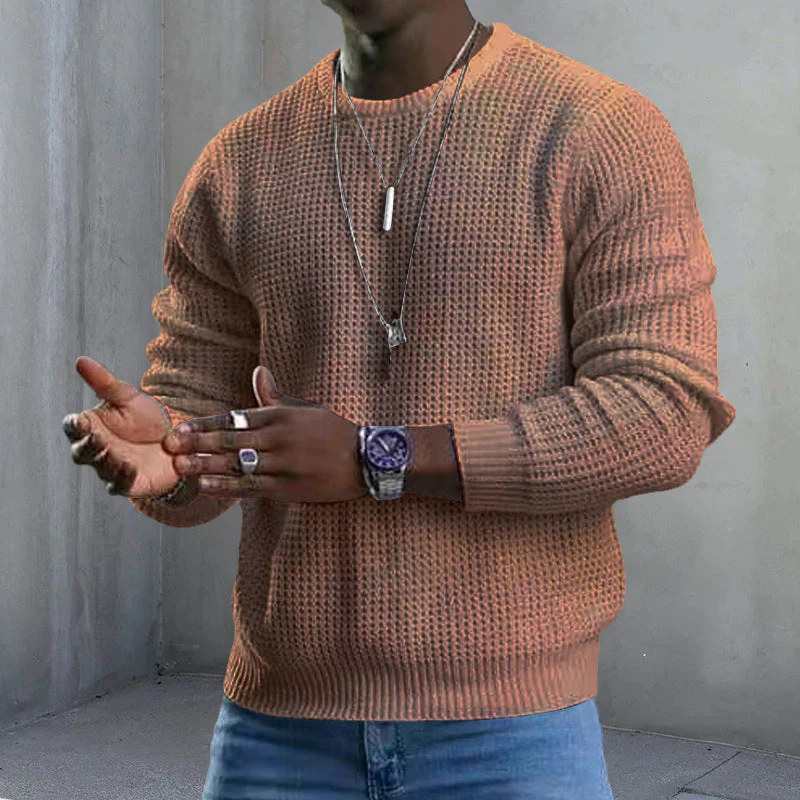 Men’s Classic Crewneck Sweater – Soft Long-Sleeve Pullover with Ribbed Trim