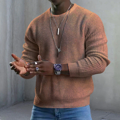 Men’s Classic Crewneck Sweater – Soft Long-Sleeve Pullover with Ribbed Trim